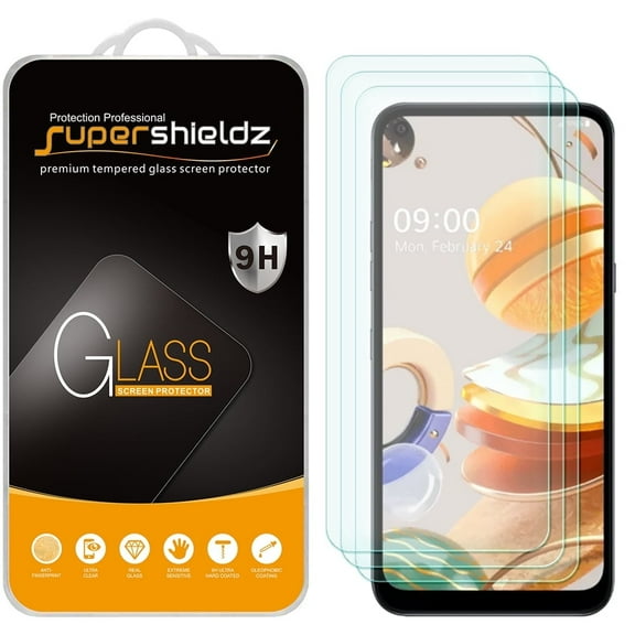 [3-Pack] Supershieldz for LG K61 Tempered Glass Screen Protector, Anti-Scratch, Anti-Fingerprint, Bubble Free