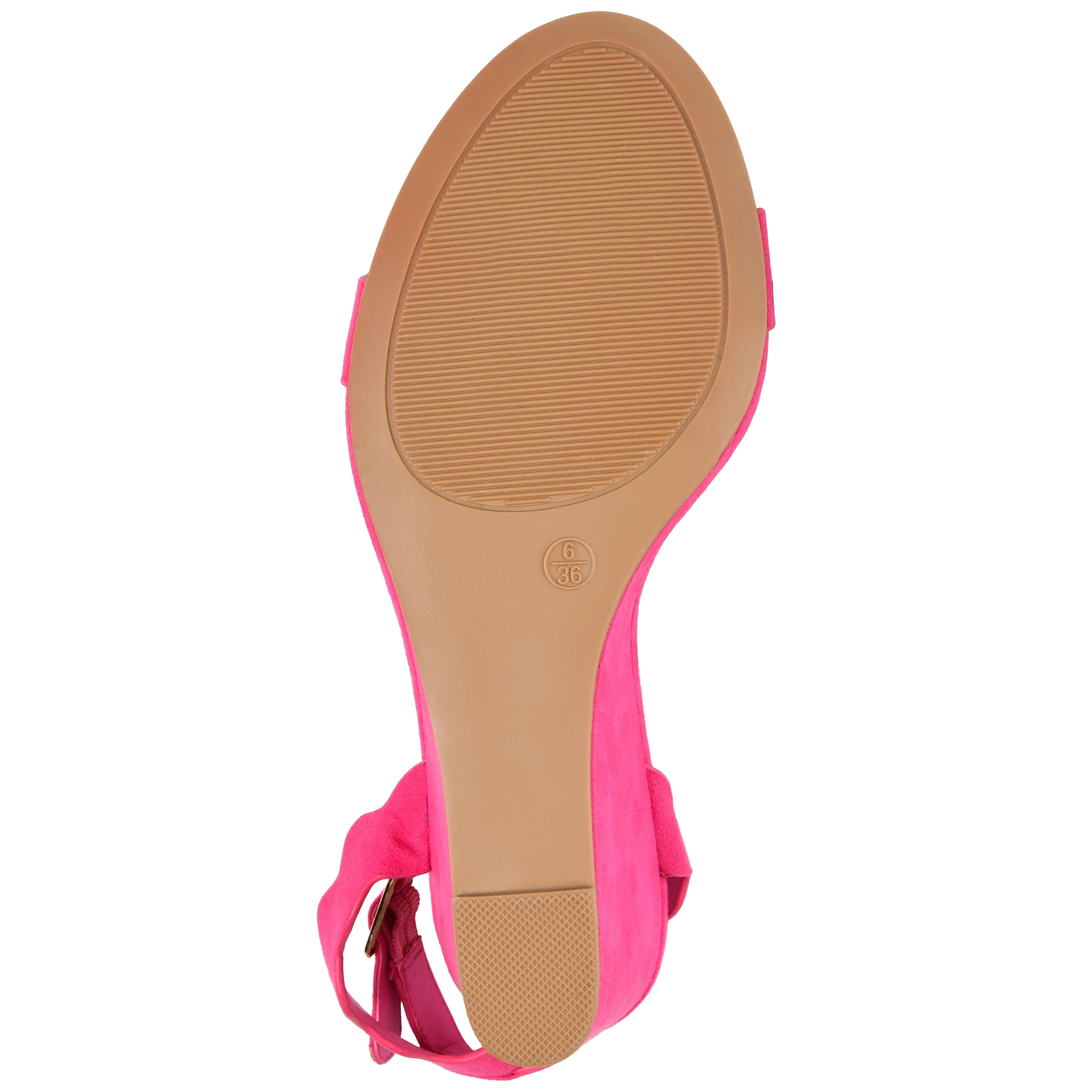 Journee Womens Loucia Buckle Ankle Strap Wedge Sandals