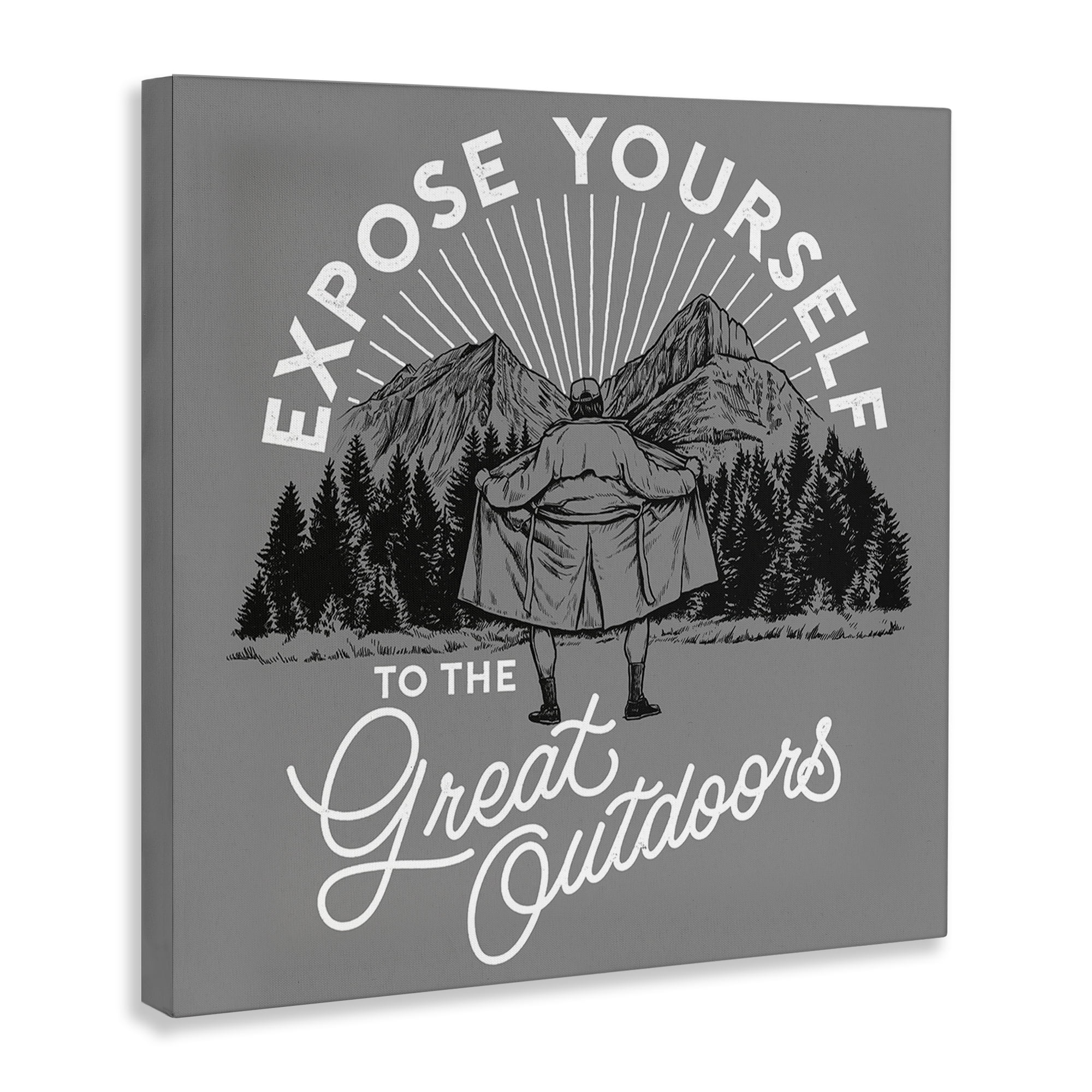 Stupell Industries Expose Yourself Funny Novelty Painting Gallery Wrapped Canvas Art Print Wall Art, 24 x 24