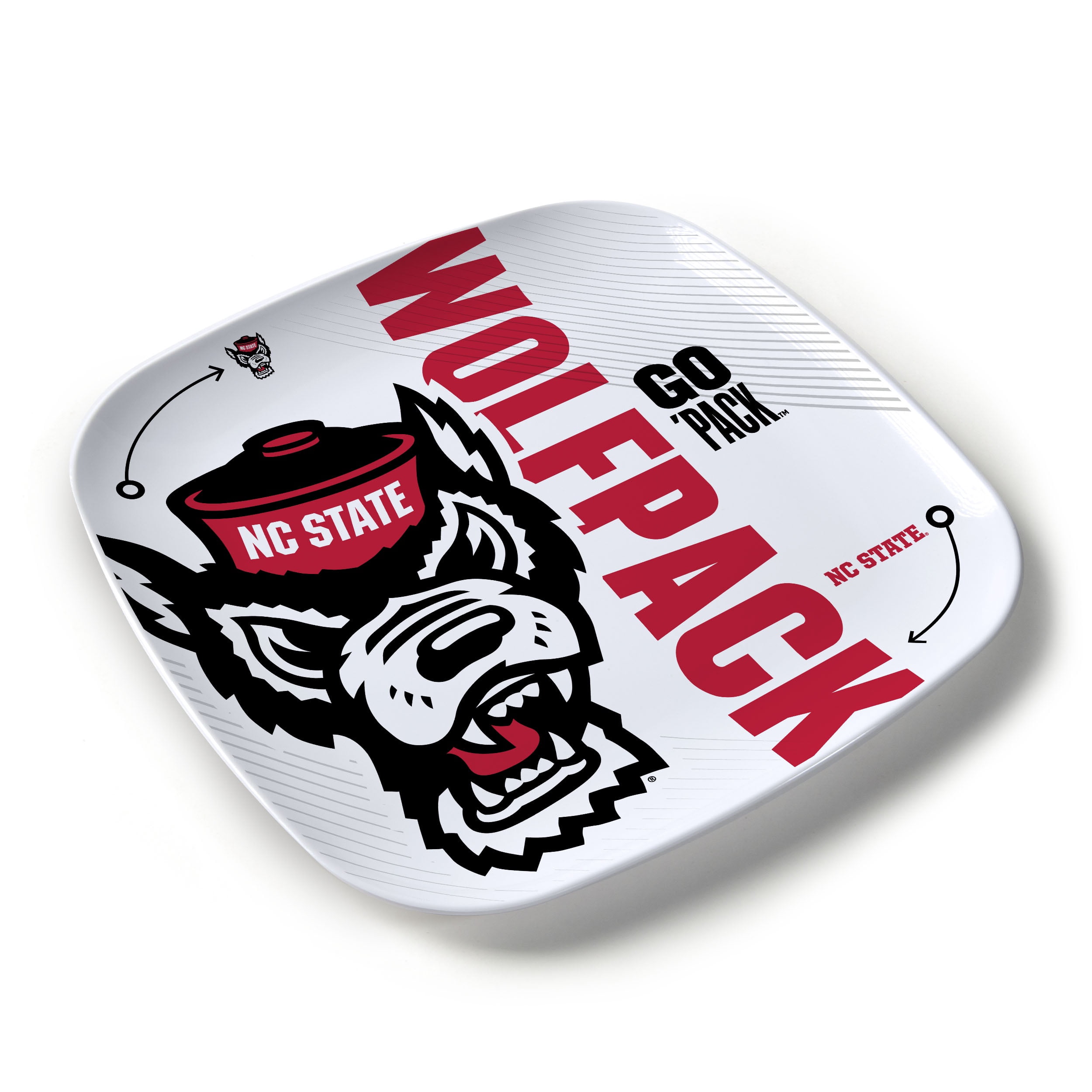 YouTheFan NCAA NC State Wolfpack Large Party Plate