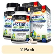 (2 pack) BioSchwartz Advanced Strength Probiotic Capsules, Prebiotics and Probiotics for Women and Men, 40B CFUs, 60 Count