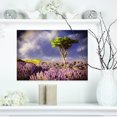 thumbnail image 1 of Arbre Vert dans un Champ de Lavande - Toile d'Art Mural Paysage Moderne, 1 of 3