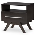 thumbnail image 1 of Baxton Studio Ashfield 1 Drawer Nightstand in Dark Brown, 1 of 11