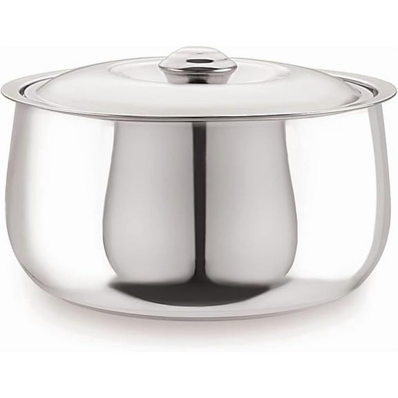 Stainless Steel Casserole, HotPot, chapati Box/chapati Container/hot case (4000 ml X-Large) - 258 x 258 x 165 mm