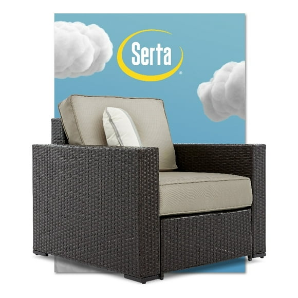 Serta Laguna Wicker Patio Arm Chair in Brown