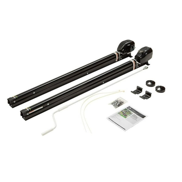 Lippert Components Awning Arm 434727 Solera; For Patio Awnings; For Use On Coaches With Straight Sides; Manual; 69 Inch Tall Arm Size; Black; With Crank; 2 Position Pitch; Full Set