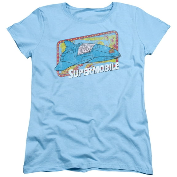 DC Comics Supermobile S/S Women's T-Shirt Light Blue