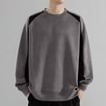 thumbnail image 2 of yillto Big and Tall Sweatshirts for Men Long Sleeve Round Neck Drop Shoudler Causal Loose Sweatshirt, 2 of 5