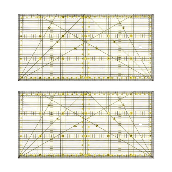2X Cutting Ruler Multi-Purpose Quilt Ruler DIY Garment Design Drawing Cutting Craft Ruler Sewing Mat Kits 30 x 15cm,2xsewing ruler