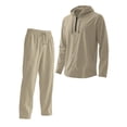 thumbnail image 4 of SOOMLON Matching Set Men Big and Tall Zip Long Sleeve Hoodie Shirt Elastic Waist Linen Pants Summer 2 Piece Outfits Sets, 4 of 6