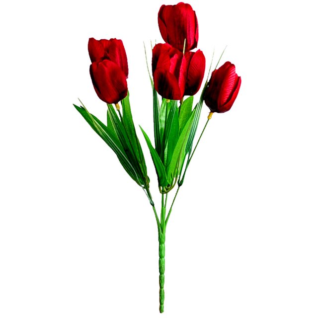 Moyic Un ramo de tulipanes de flores artificiales de 6 cabezas, simulación de fiesta de boda, decoración para el hogar, oficina, decoración Flores artificiales 1 Moyic HA7117-01B