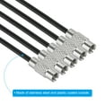 thumbnail image 4 of Unique Bargains 6 Inch Wire Keychain Cable Stainless Steel Key Ring Loop, Black 4 Pack, 4 of 6