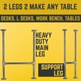 thumbnail image 3 of 1 In. Heavy Duty H Round Flange Pipe Desk Legs - 2 Pack, 3 of 10