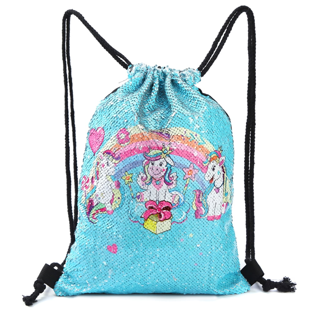Unicorn drawstring sequin backpack Clearance