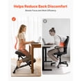 thumbnail image 3 of KFFKFF Chaise Ergonomique à Genoux avec Roues, Chaise de Posture Mobile en Forme de X pour les Genoux avec Hauteur Réglable et Coussins en Mousse Épaisse, Noir, 3 of 9