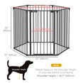 thumbnail image 3 of PawHut Dog Pen Foldable Dog Playpen 6-Panel, Black, 3 of 10