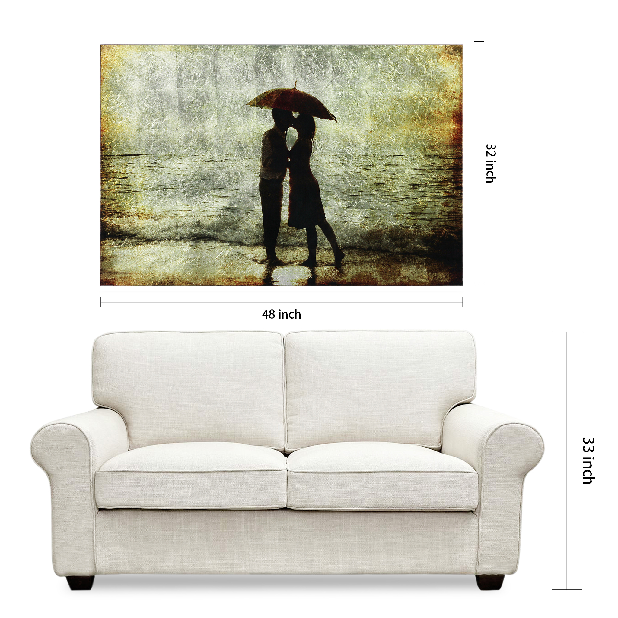 Goodbye Kiss Reverse 32.00" x 0.20" Mixed Media Art, by Empire Art