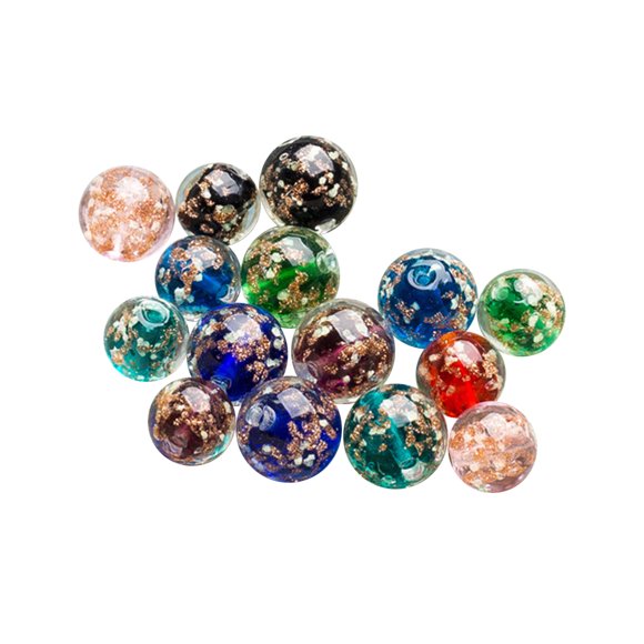 20 Pcs Perles en Verre Fluorescentes 12MM Breloques à Grand Trou Bricolage Perles Rondes en Verre Brins pour Fabrication de Bijoux Artisanat Couleurs Mixtes
