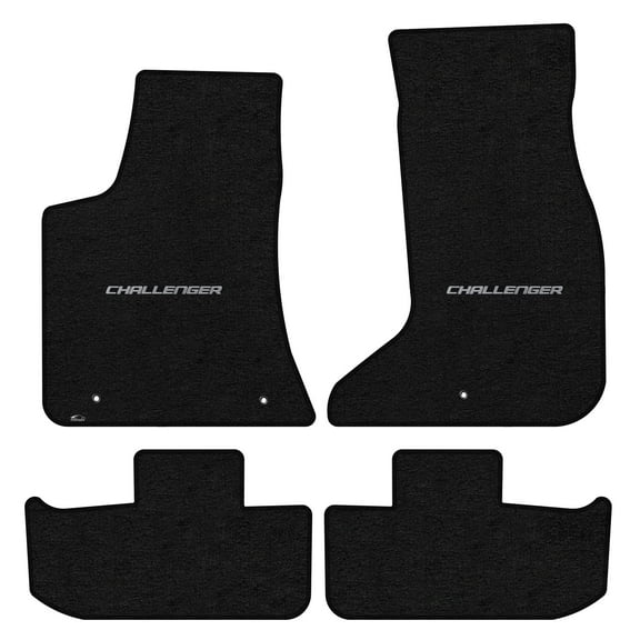 Lloyd Mats LogoMat Custom-Fit 4PC Carpet Floor Mats for 2017-2023 Dodge Challenger AWD, Charcoal