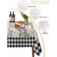 thumbnail image 2 of Easter Table Cloth, Waterproof Tablecloth for Square Tables, Spring Farmhouse Retro Bunny Eggs Flower Black Plaid Reusable Washable Fabric Table Cover for Restaurant Kitchen Dining Tables 60"x60", 2 of 9