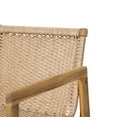thumbnail image 4 of Christopher Knight Home 29.3" Wood Outdoor Bar Stool with Wicker Backrest and Seat, Beige Cushions, Set of 2, 4 of 9