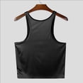 thumbnail image 4 of YLSDY Men's Metallic Shiny Cropped Tank Top, Trendy Slim Fit Camisole with Thin Straps for Nightclub and Streetwear Black S, 4 of 9
