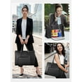 thumbnail image 6 of Matein Laptop Tote Bag with Insulated Lunch Compartment for Women Men, 15.6 inch Waterproof PU Leather Business Briefcase Handbag, Black, 6 of 8