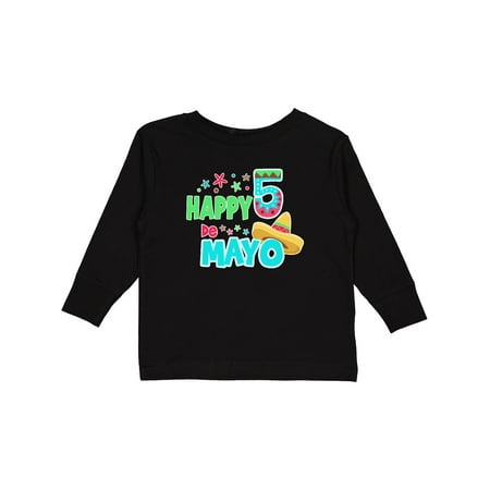 

Inktastic Happy Cinco de Mayo- sombrero Boys or Girls Long Sleeve Toddler T-Shirt