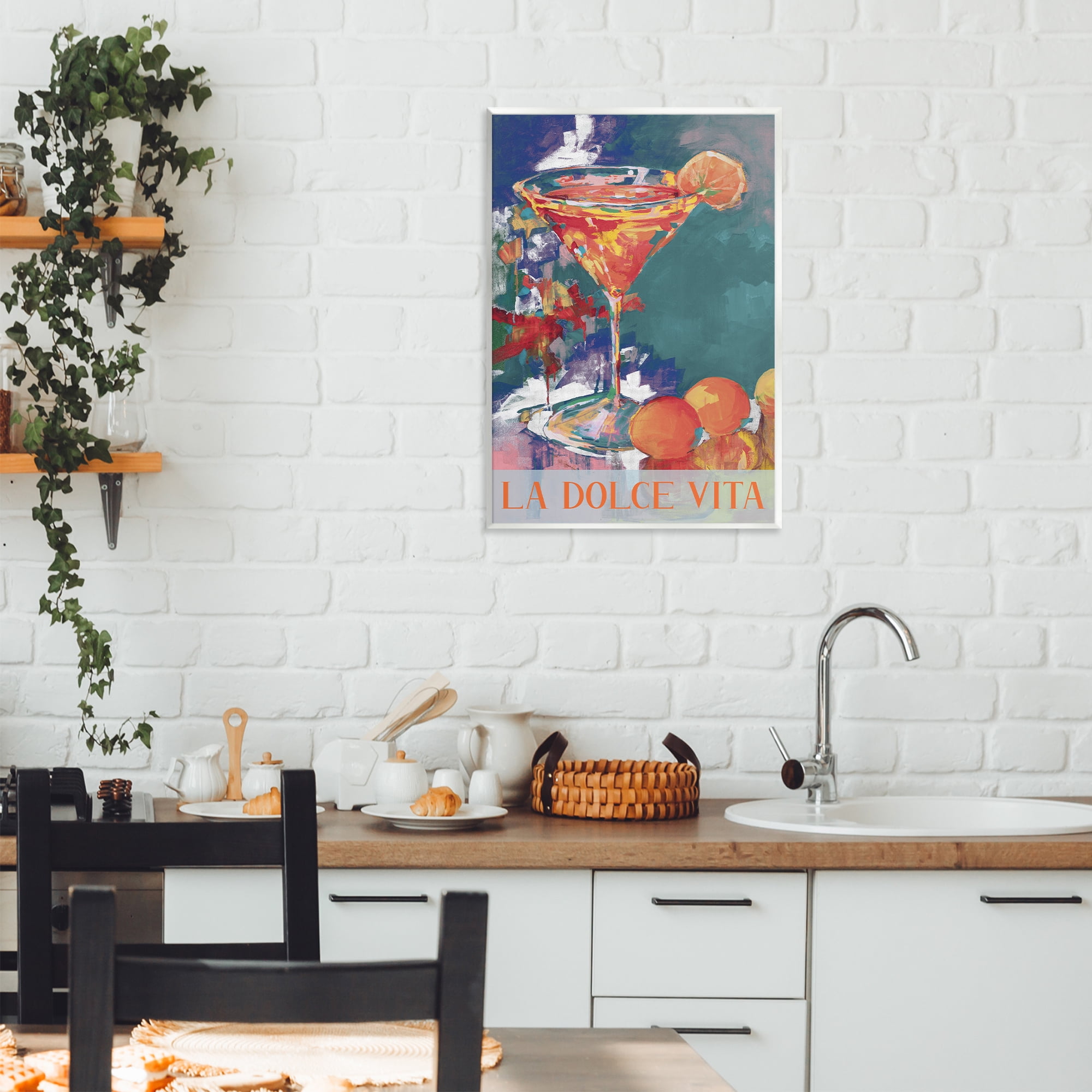 Stupell Industries Citrus Cocktail on Blue Wall Plaque Art, design by Jane Slivka