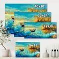 thumbnail image 4 of Designart ' Orange Trees With Turquoise Lake During Sunset ' Nautical & Coastal Canvas Wall Art Print, 4 of 4