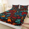 thumbnail image 3 of Homewish Chic Graffiti Artwork Full Size Sheets, Yummy Fast Food Bed Sheets, Teens Kids Boys Girls Sheet Sets, Super Cozy Room Decor, 4 Pieces, 3 of 7