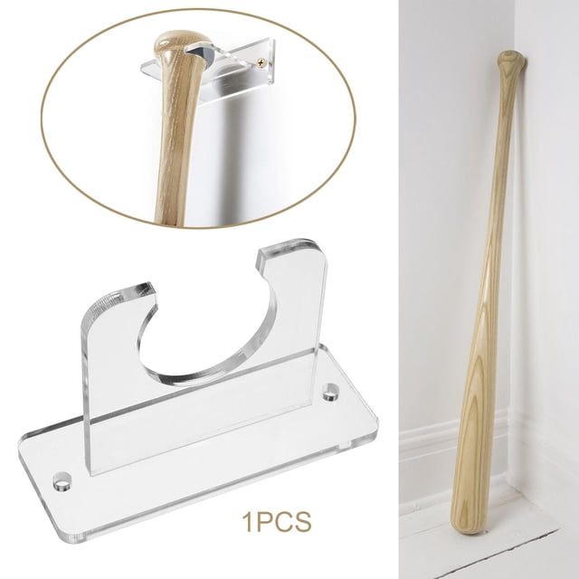 Soporte para bate de béisbol, organizador de equipo deportivo, montaje en pared, transparente, fácil de instalar, soporte para bate, de exhibición