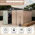 thumbnail image 4 of Luku 8x10 FT Metal Outdoor Storage Shed with Lockable Doors, Waterproof Garden Utility Shed & Floor Frame, 4 of 8