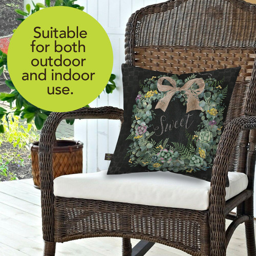 Briarwood Lane Everyday Indoor/Outdoor Pillow 17x17 Home Sweet Home Wreath Pillow