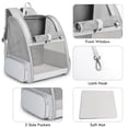 thumbnail image 2 of Mochila transportadora para gato SSAWcasa grande para mascota de hasta 7 kg con juguete gris, 2 of 8