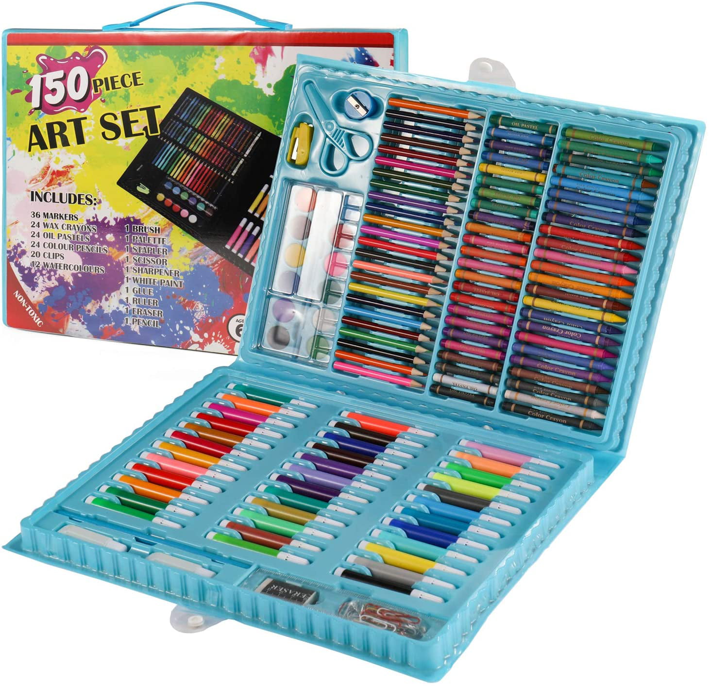 2 Pcs Paint Drawing Crayon Pen 20 Colors Kids DIY Artist Art Painting Kids Toy 