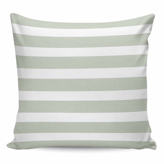 Throw Pillow Covers 26x26 Inch, Sage Green Stripe Decorative Pillow Cases for Couch Sofa Bed, Modern Simple Geometric White Striped Cotton Linen Square Home Decor Pillowcases with Hidden Zipper