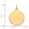 thumbnail image 2 of 14k Yellow Gold Solid Polished Plain .013 Gauge Circular Engraveable Disc Charm 24x18mm Wide Pendant Necklace for Women, 2 of 2