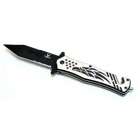 defender falcon design 8 sharp knife stainless steel spring assisted