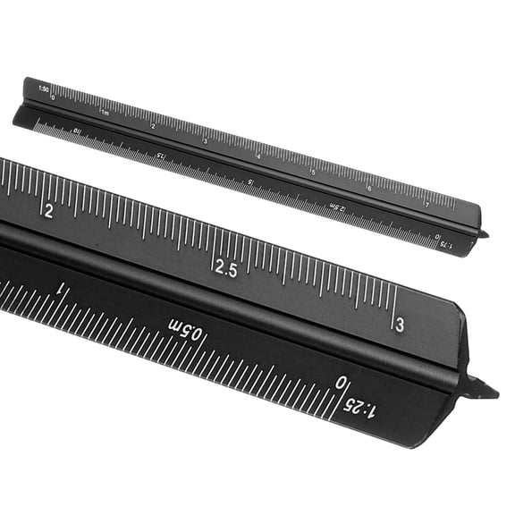 Uxcell Architectural Scale Ruler 7 Inch Metric Aluminum Alloy Triangular Drafting Ruler, Blue