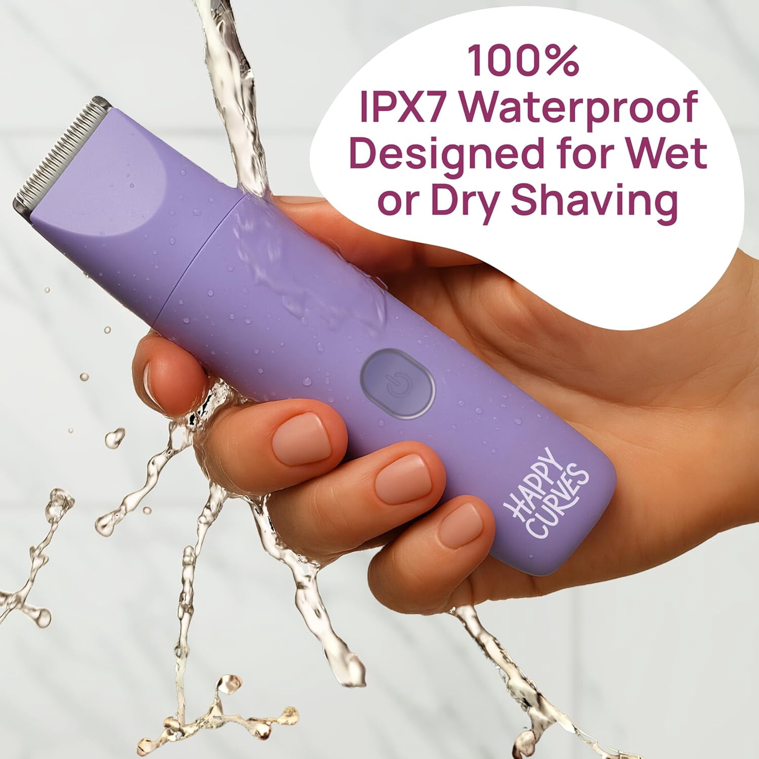 Happy Curves Smoothie 2.0 Bikini Trimmer, Women's Electric Intimate Shaver and Body Trimmer, Waterproof, Adjustable Guards, Mango