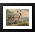 thumbnail image 2 of Samuel Howitt 18x15 Black Modern Framed Museum Art Print Titled - Stag, Doe and Fawns, 2 of 5