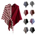 thumbnail image 4 of Gpaecead Shawls Wraps Women Triangle Sweater Scarf Warm Wool Blend Cape Cold Weather Neck Warmer Winter Fall Accessory Burgundy, 4 of 4
