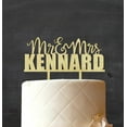 thumbnail image 2 of "Mr And Mrs" Wedding Couple Wood Cake Topper Personlaized Rustic Cake Topper 7"- 8.5" Inches Wide, 2 of 3