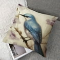 thumbnail image 7 of Acheng Throw Pillow Covers Painting Art Adorable Animal Sparrow Bird Flower Leaves Throw Pillow Case Square Outdoor Pillows Decorative Cushion Cover,Set of 2 White(Two Side Print) 12x12in, 7 of 7