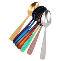 LOLIPPYY 8-Piece Stainless Steel Coffee Spoons Set in Assorted Colors with Smooth Finish for Kitchen and Dining Use