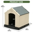 thumbnail image 3 of Uforic Large Waterproof Plastic Dog House with Air Vents and Elevated Floor, Outdoor Indoor Doghouse Puppy Shelter,Gray+Brown,41''Lx 38''Wx 39''H, 3 of 9