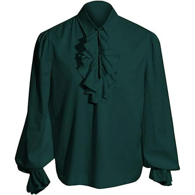 Kids Pirate Shirt Ruffle Victorian Renaissance Steampunk Shirts Girls Boys Gothic Medieval Costume 4-10 Years