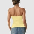 thumbnail image 4 of Tank Tops for Women,Elastic Fitted Solid Tube Top Off Shoulder Backless Casual Going Out Bandeau,Camisole Tops for Women,Yellow,M, 4 of 9