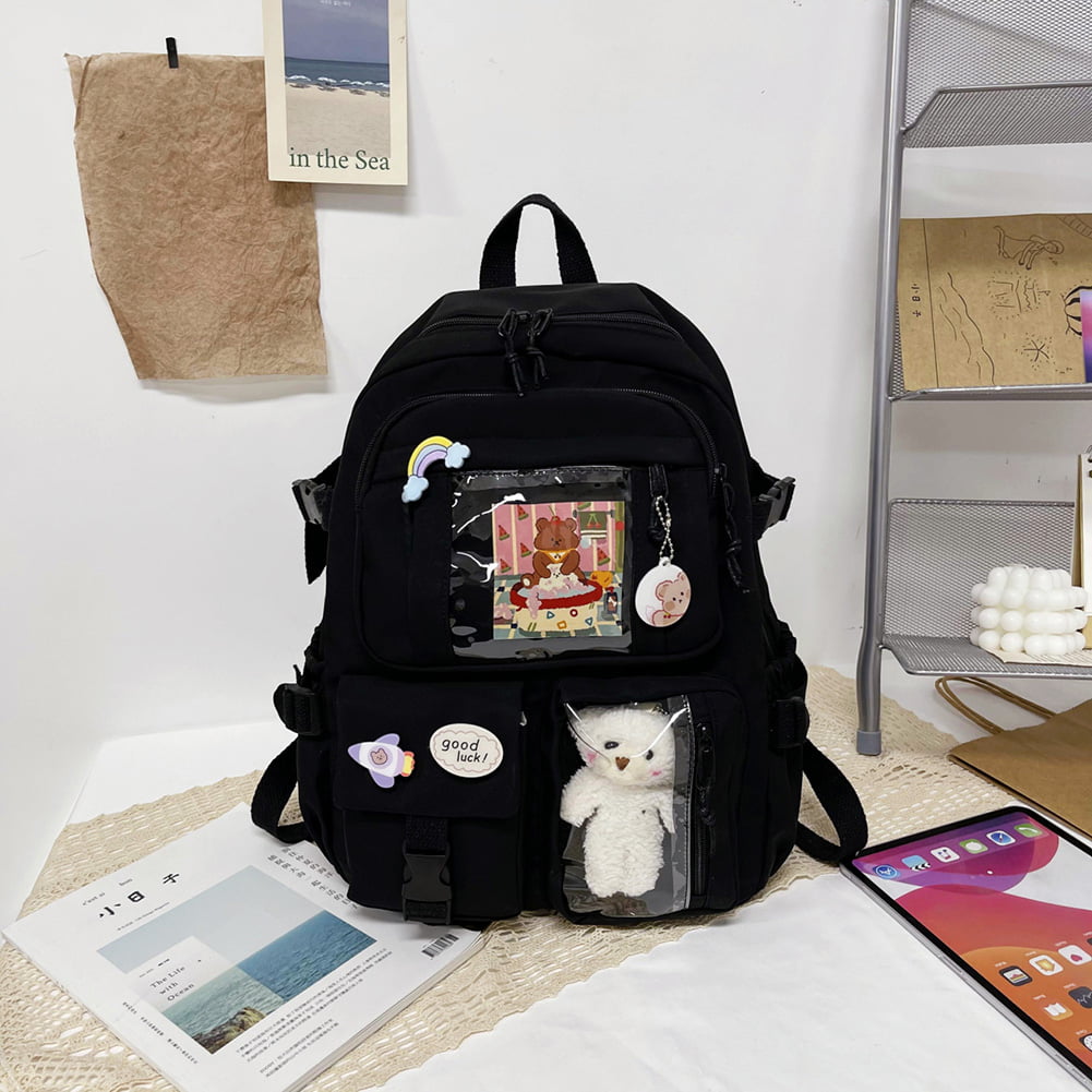 Cartoon Rabbit Bear Canvas Canvas Shoulder Bag Cute College Student  Backpack With Cloth Finish 230828 From Mu08, $10.24